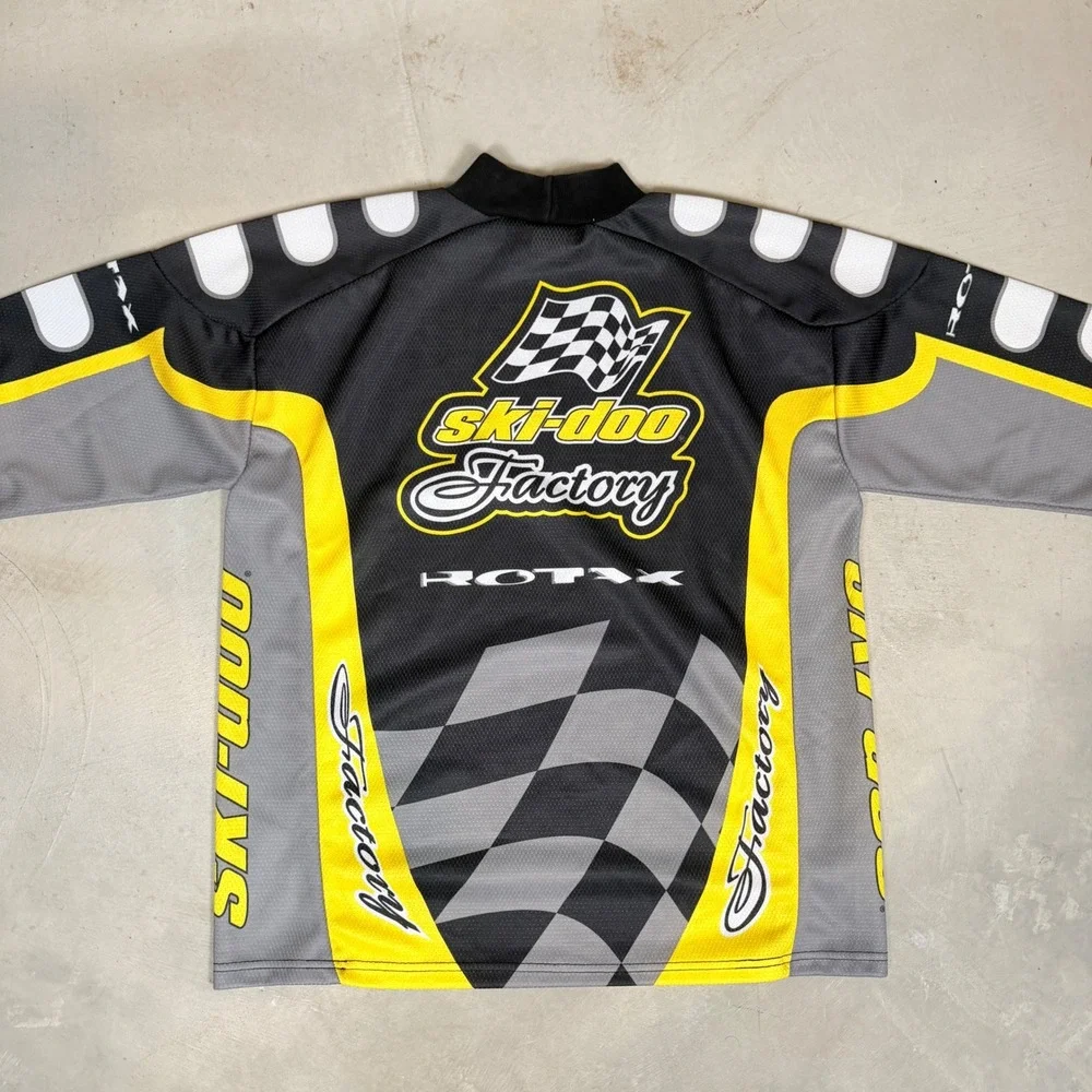 Vintage Ski-Doo Factory Rotax Sno Gear Racing Jersey Mens Medium‎ Black Yellow